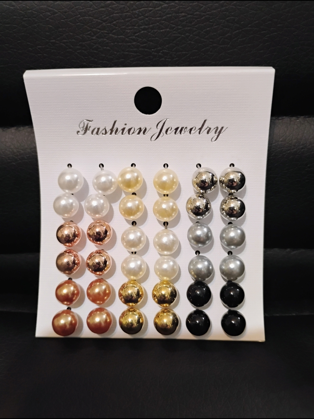 Fashion Jewelry Pearl and Metallic Stud Earring Set - Multi-Color
